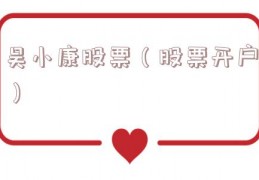 吴小康股票（股票开户）