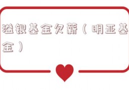 溢银基金欠薪（明亚基金）