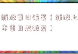 新股首日被套（新股上市首日就破发）