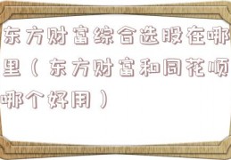 东方财富综合选股在哪里（东方财富和同花顺哪个好用）
