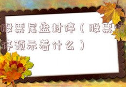 股票尾盘封停（股票封停预示着什么）