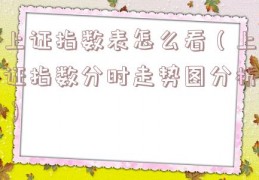 上证指数表怎么看（上证指数分时走势图分析）