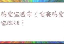 粤宏远退市（借壳粤宏远2020）