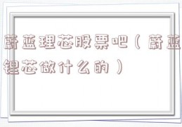 蔚蓝理芯股票吧（蔚蓝锂芯做什么的）