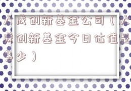 大成创新基金公司（大成创新基金今日估值是多少）