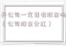 开公司一定要有股东吗（公司股东分红）