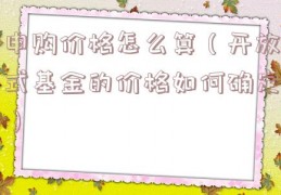 申购价格怎么算（开放式基金的价格如何确定）