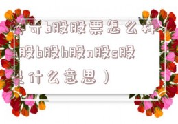 神奇b股股票怎么样（a股b股h股n股s股是什么意思）