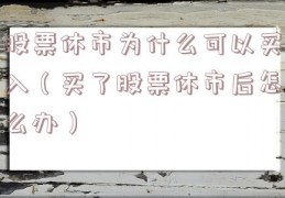 股票休市为什么可以买入（买了股票休市后怎么办）