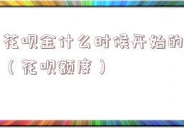 花呗金什么时候开始的（花呗额度）