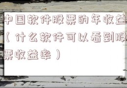 中国软件股票的年收益（什么软件可以看到股票收益率）