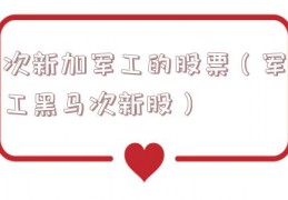 次新加军工的股票（军工黑马次新股）