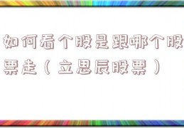 如何看个股是跟哪个股票走（立思辰股票）
