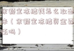 余额宝冻结钱怎么取出来（余额宝冻结资金要还吗）