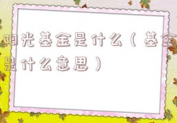 阳光基金是什么（基金是什么意思）
