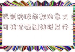 强制转股条款的意义（可转债强制转股条件）