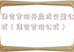 集合竞价开盘成交量公式（集合竞价公式）