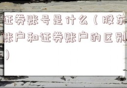 证券账号是什么（股东账户和证券账户的区别）