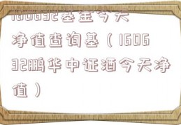 160632基金今天净值查询基（160632鹏华中证酒今天净值）