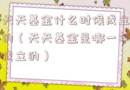 天天基金什么时候成立的（天天基金是哪一年成立的）
