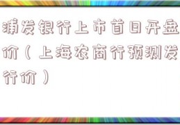 浦发银行上市首日开盘价（上海农商行预测发行价）