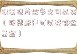 股票型基金多久可以买（股票账户可以买哪些基金）