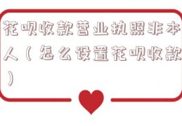 花呗收款营业执照非本人（怎么设置花呗收款）