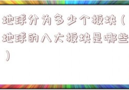 地球分为多少个板块（地球的八大板块是哪些）