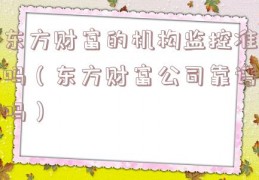 东方财富的机构监控准吗（东方财富公司靠谱吗）