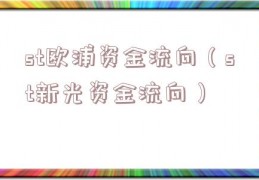 st欧浦资金流向（st新光资金流向）