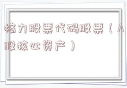 格力股票代码股票（A股核心资产）