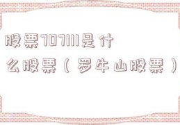 股票707111是什么股票（罗牛山股票）