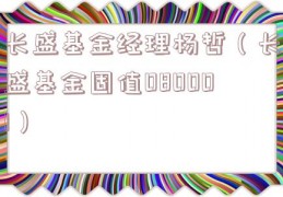 长盛基金经理杨哲（长盛基金固值080001）