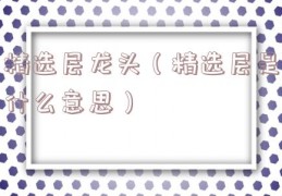 精选层龙头（精选层是什么意思）