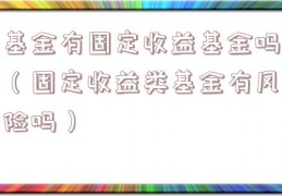 基金有固定收益基金吗（固定收益类基金有风险吗）