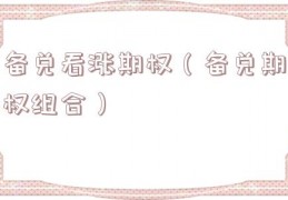 备兑看涨期权（备兑期权组合）