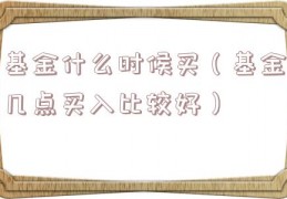 基金什么时候买（基金几点买入比较好）