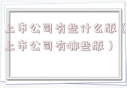 上市公司有些什么版（上市公司有哪些版）