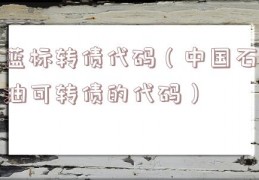 蓝标转债代码（中国石油可转债的代码）