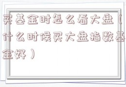 买基金时怎么看大盘（什么时候买大盘指数基金好）