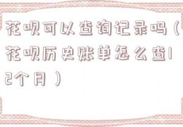 花呗可以查询记录吗（花呗历史账单怎么查12个月）