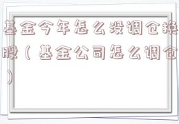 基金今年怎么没调仓换股（基金公司怎么调仓）