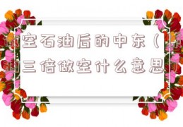 做空石油后的中东（原油三倍做空什么意思）