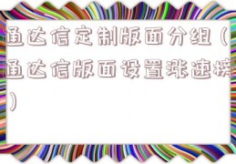 通达信定制版面分组（通达信版面设置涨速榜）