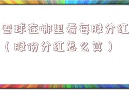 雪球在哪里看每股分红（股份分红怎么算）