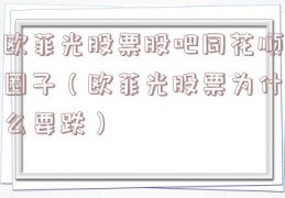 欧菲光股票股吧同花顺圈子（欧菲光股票为什么要跌）