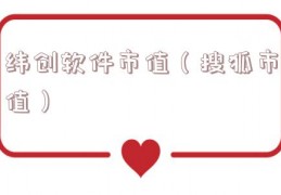 纬创软件市值（搜狐市值）