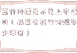 嘉行传媒是不是上市公司（杨幂有嘉行传媒多少股份）