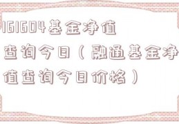 161604基金净值查询今日（融通基金净值查询今日价格）