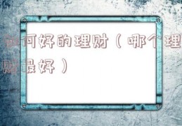 如何好的理财（哪个理财最好）